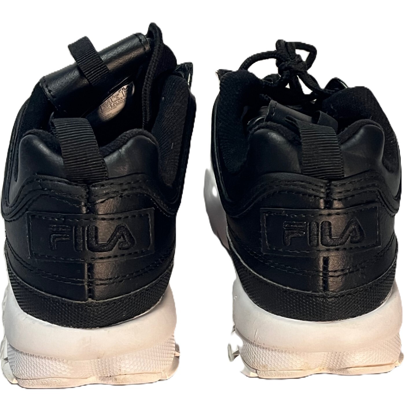 FILA Women's Shoes Size 7.5 Black White 5FM00105-013 Very Nice