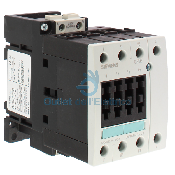 SIEMENS 3RT15351AL20 CONTATTORE 2NA,2NC S2 230V 50-60HZ 18,5KW