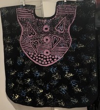 Women  s Nigerian 2-Piece Top and Stretch Tights Party Hand painted New M-L