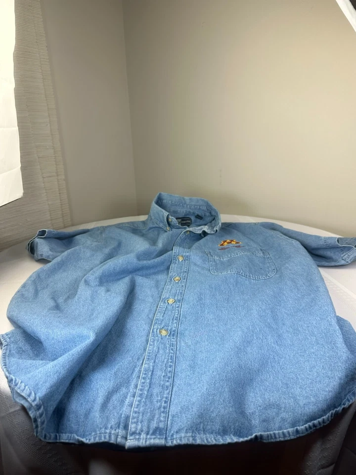 L Blue Generation U of Minnesota Management Jean short sleeve work shirt pockets - Image 4 of 4