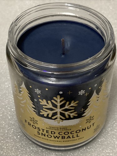 BATH & BODY WORKS 7 oz. 'Frosted Coconut Snowball' SnglWick Scented Jar Candle - Picture 2 of 3