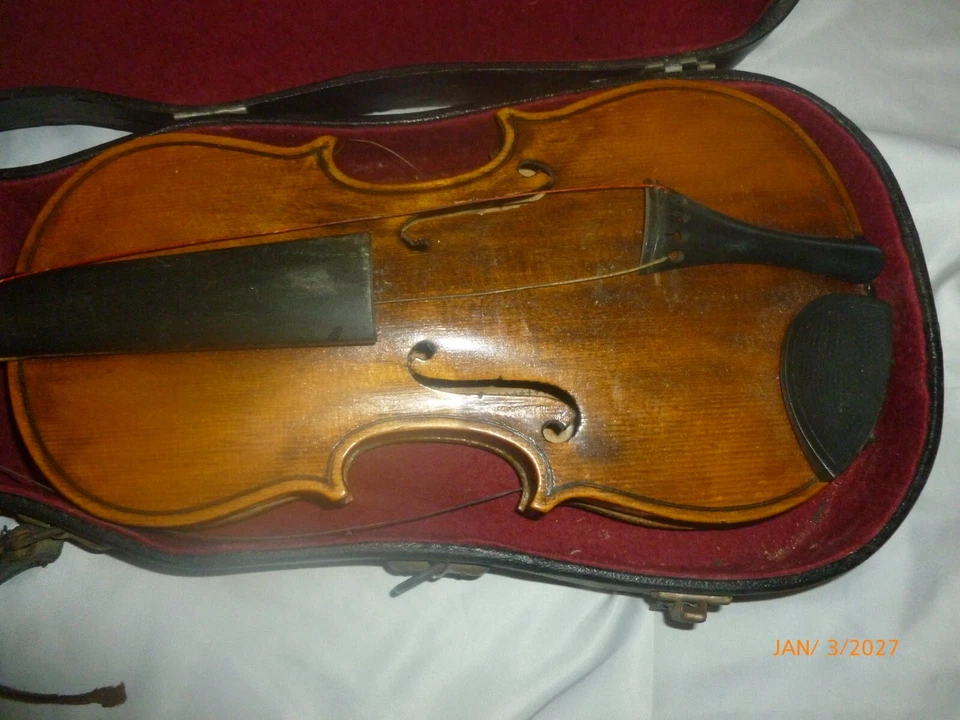 Antique Kids Violin Stradivarius Model Ant Made In Germany With Case RARE - Image 2 of 4
