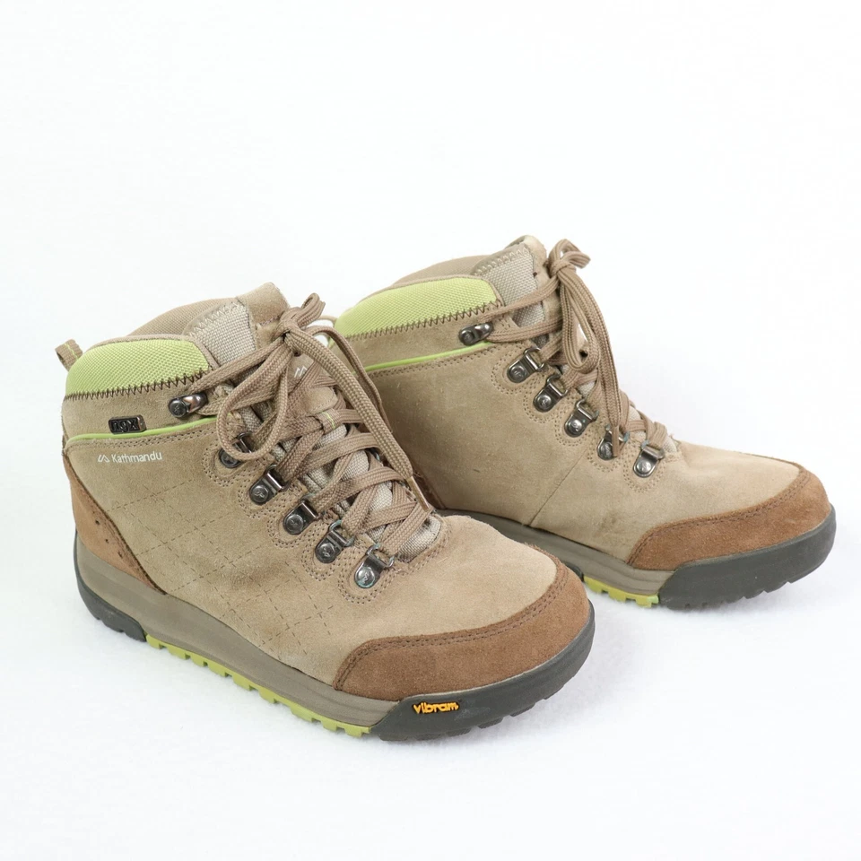 Botas de Senderismo Katmandú Vibram para Mujer Talla 39 Gamuza Beige Marrón Verde Tieton NGX Foto 2 de 4