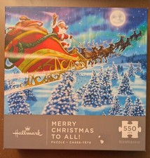 Hallmark MERRY CHRISTMAS TO ALL 550 piece puzzle Santa Claus COMPLETE