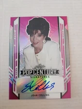 Joan Collins /15 Prismatic Pink Autograph Card 2021 Leaf Pop Century Dynasty 