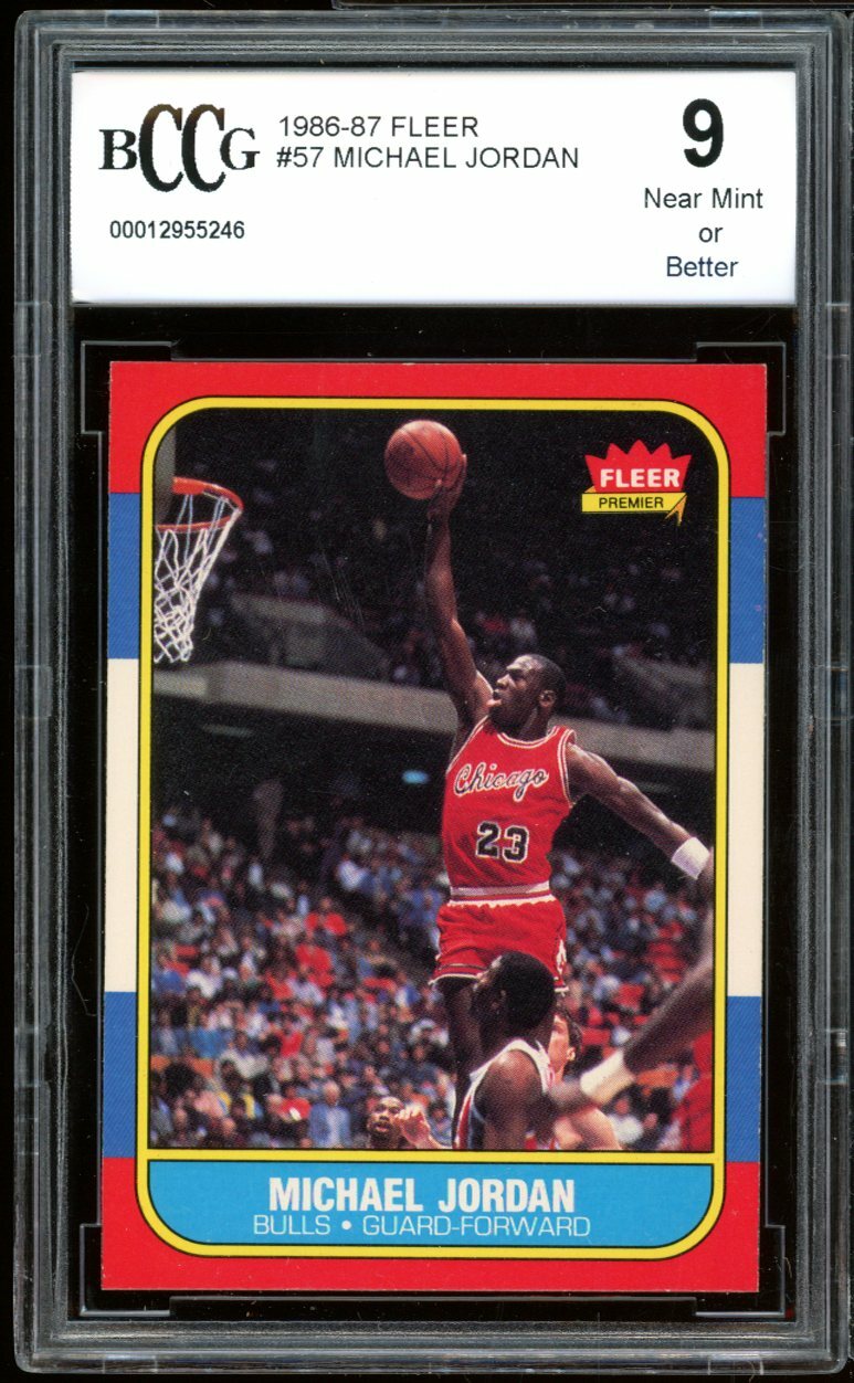 1986-87 Fleer #57 Michael Jordan Authentic Rookie Card BGS BCCG 9 Near