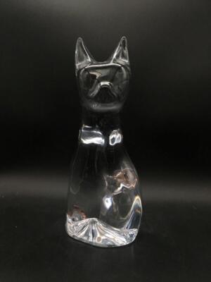 Daum オブジェ DAUM SITTING CAT GLASS STATUE / FIGURINE E4599 | eBay
