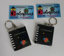 2 Vtg Keychain Colorforms Geometric Shapes Booklet Miniature 1997 Sealed