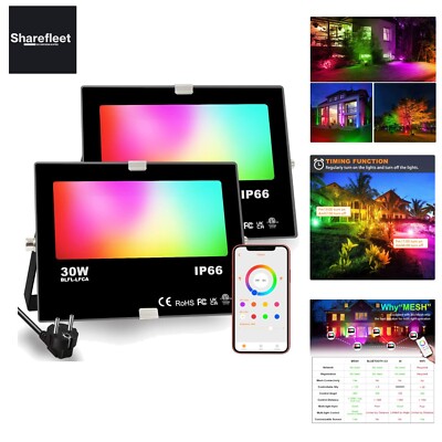 iLC RGB LED Strahler 30W, RGBW-Farbwechsel Flutlicht entspricht 300 W, 16 mil...