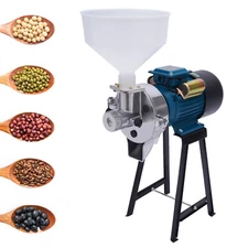 Commercial Electric Grain Mill Grinder Wheat Cereals Flour Mill Grinder w/Funnel
