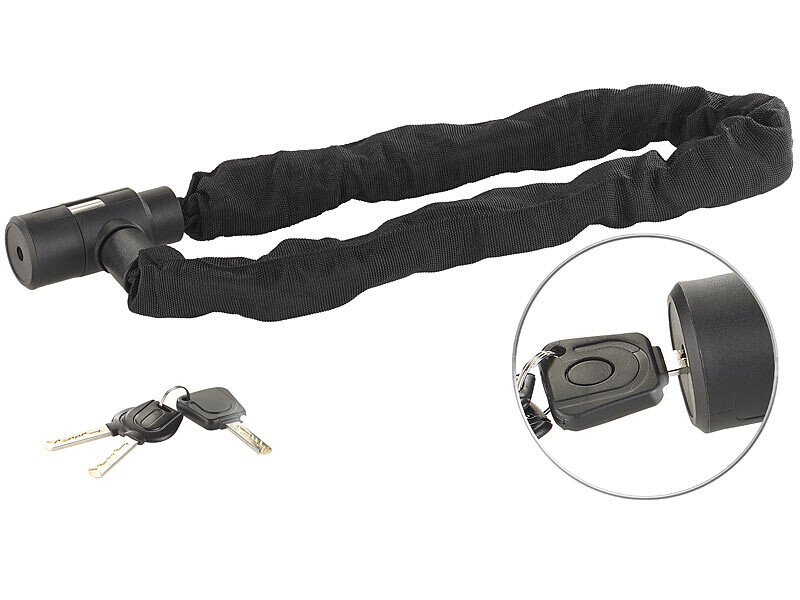 Antivol à chaîne 10 mm moto vélo 95 cm AGT haute résistance avec serrure renforcée