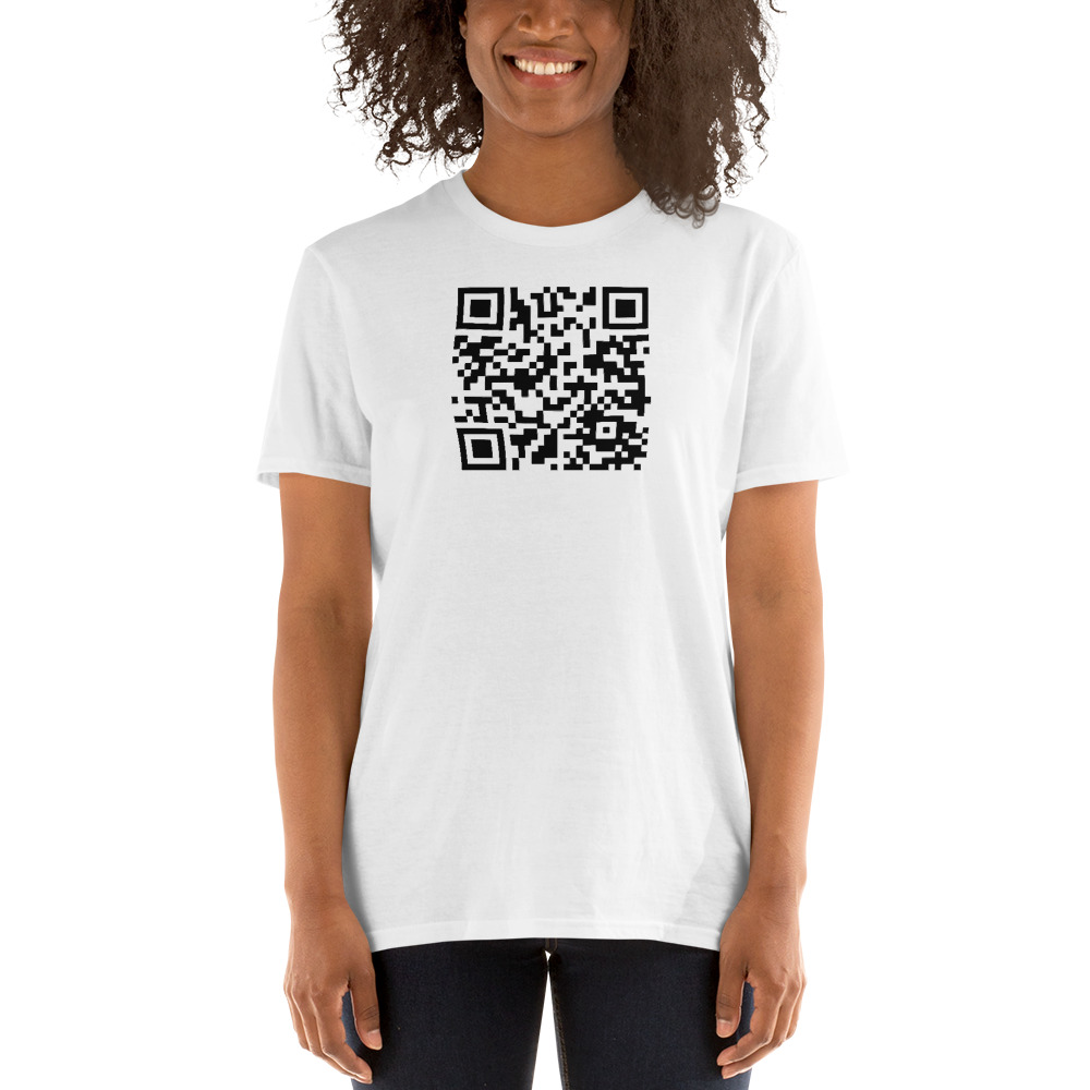 NEW RICK ASTLEY T SHIRT FEATURING A RICK ROLL QR CODE ON THE BACK! VINTAGE  80s