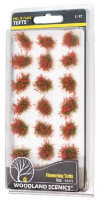 Woodland Scenics FS773 Peel 'n' Place Red Flowering Tufts