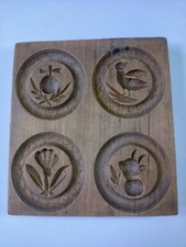 Antik Holzmodel Springerle Model Backform Holz feine Handarbeit 4 ovale Motive