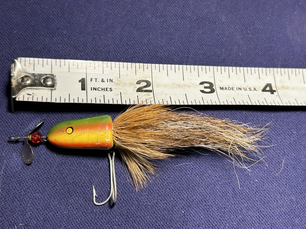 VINTAGE FISHING LURE RARE PFLUEGER FLILITE RAINBOW TOUGH FLYROD OHIO