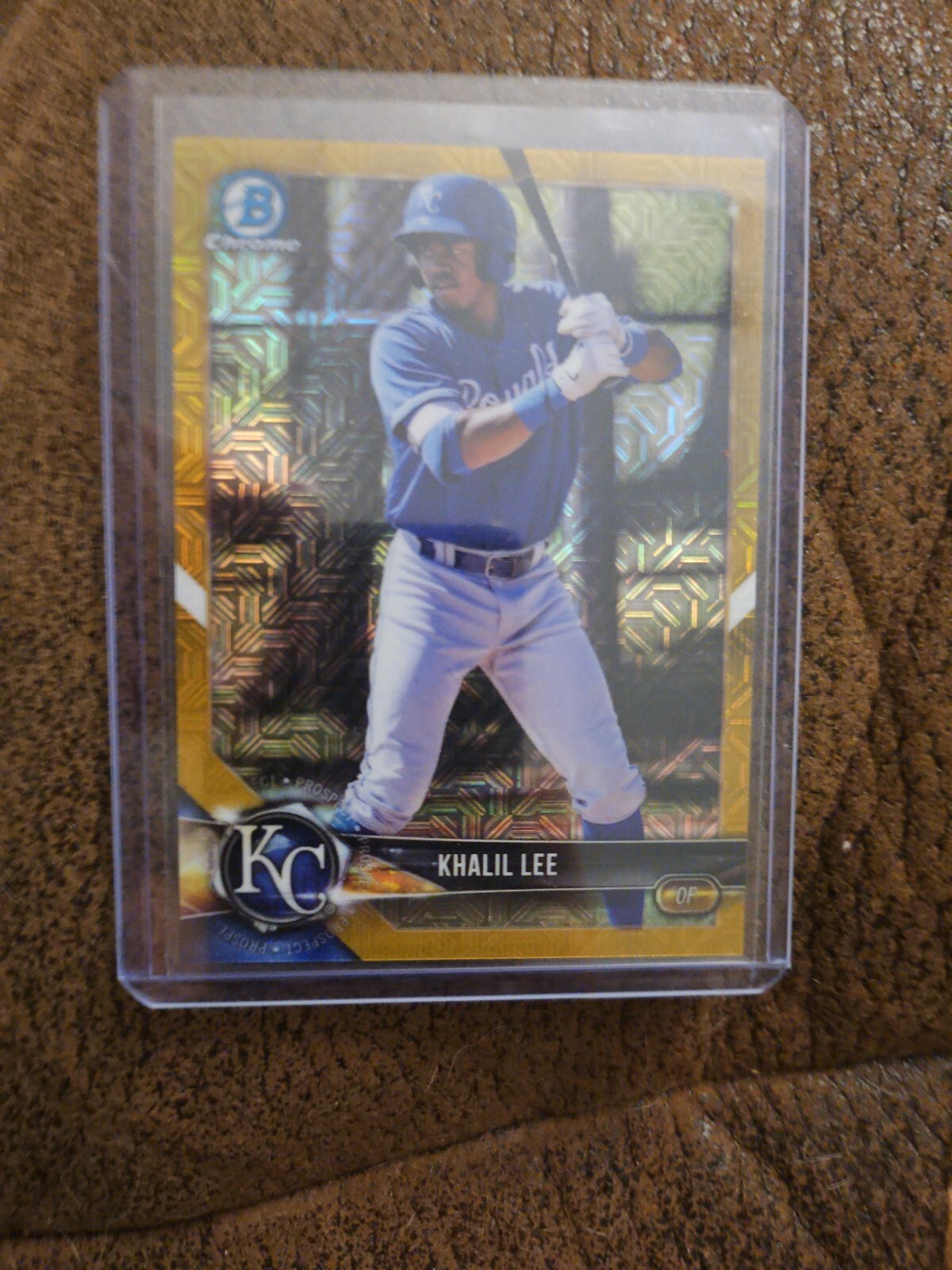 2018 BOWMAN CHROME PROSPECTS KHALIL LEE GOLD MOJO REFRACTOR #/50 ROYALS METS