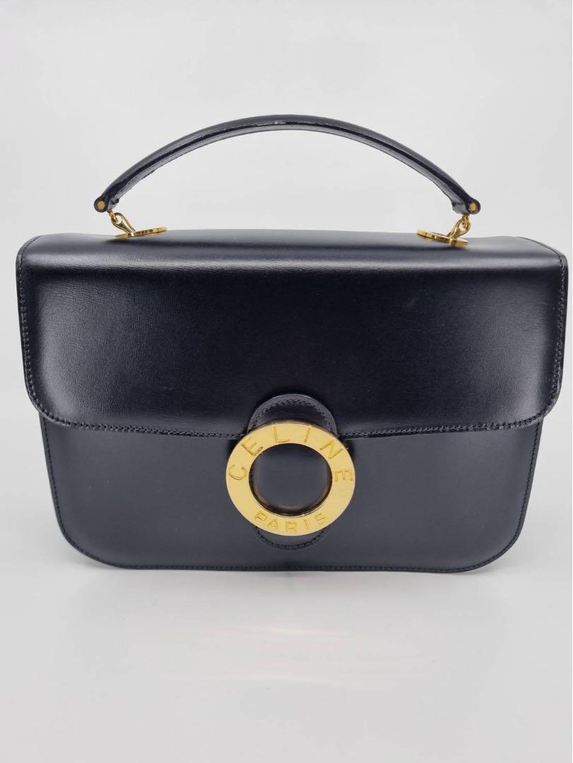 Celine Circle Logo 2Way Handbag Leather Black 24x17cm | eBay Celine Circle Logo 2Way Handbag Leather Black 24x17cm | eBay