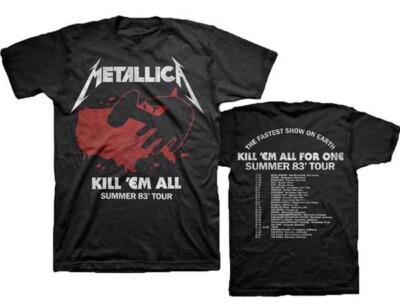 New Authentic Metallica Kill Em All for One 1983 Tour Band T-Shirt  