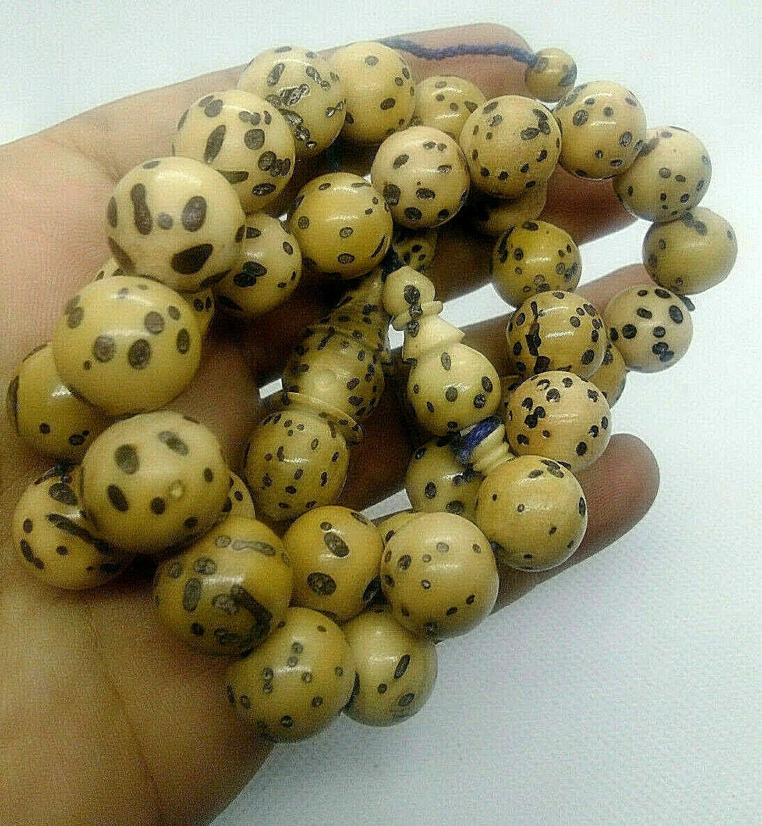 Moroccan Oud 33 Round Prayer Beads Masbaha-Tasbih Handcrafted 13mm