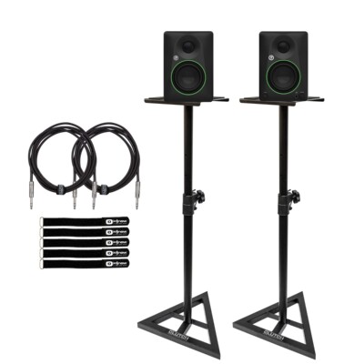 Mackie CR4.5 4.5'' Powered Active Studio Monitor Speakers Pair with Stands