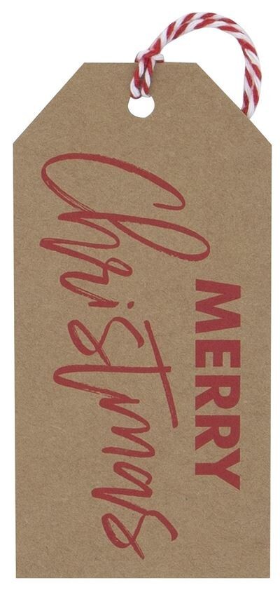 Christmas Gift Tags Pack of 18 Brown Kraft – Luxury Xmas Gift Wrap Accessory