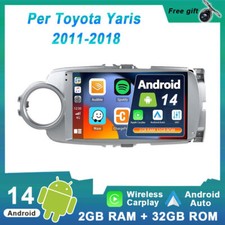 Autoradio 9" Android 14 2G+32GB Navi Car Play DSP DAB Per Toyota Yaris 2011-2018