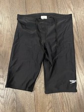 Mens Speedo Power Flex Black Spandex Jammers Compression Shorts 30 swimsuit