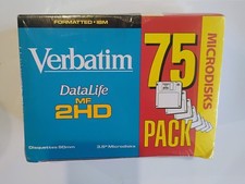 VERBATIM DataLife MF 2HD 3.5" Microdisks 75 Pack Formatted IBM New Sealed 93973