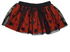 Infant and Toddler Girl's Halloween Tutu Skirt Black Orange Stars