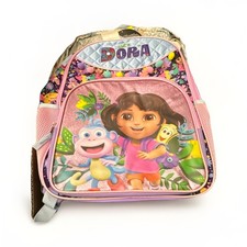 Nickelodeon Bioworld Dora the Explorer Kids Backpack Pink Purple Pom Pom Accent