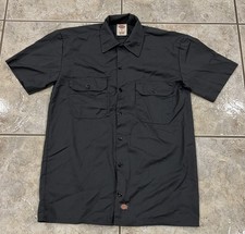 Mens Small Dickies Gray Short Sleeve uniform mechanic Twill Work Shirt