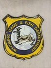 Vintage Wyoming Game Fish Department Porcelain Sign Wildlife National Park