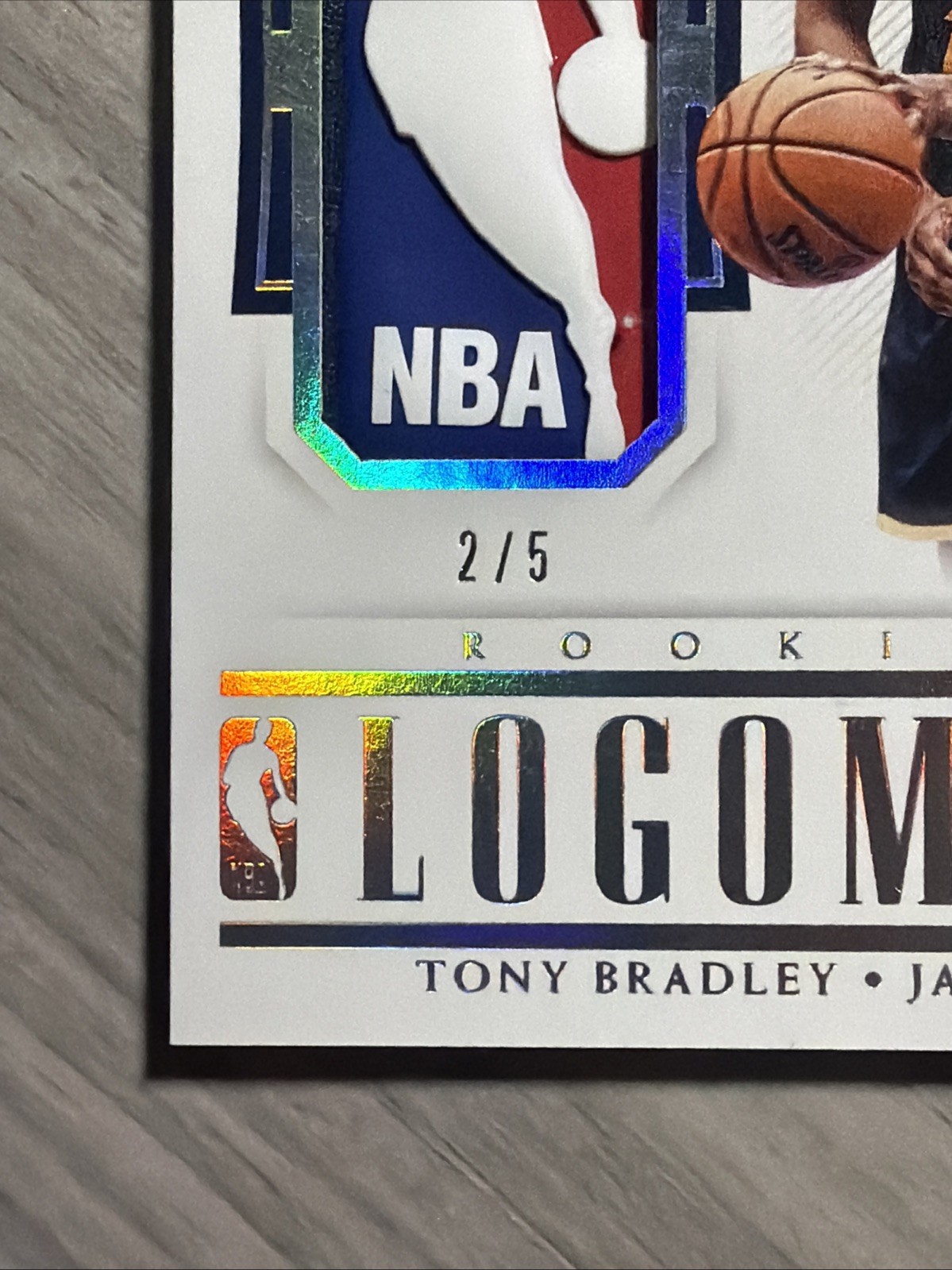 2017-18 Panini National Treasures Tony Bradley Rookie Logoman Patch Utah Jazz /5 view 10