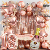 Deko Set 18. Geburtstag MäDchen RoséGold Luftballons Banner SchäRpe Party