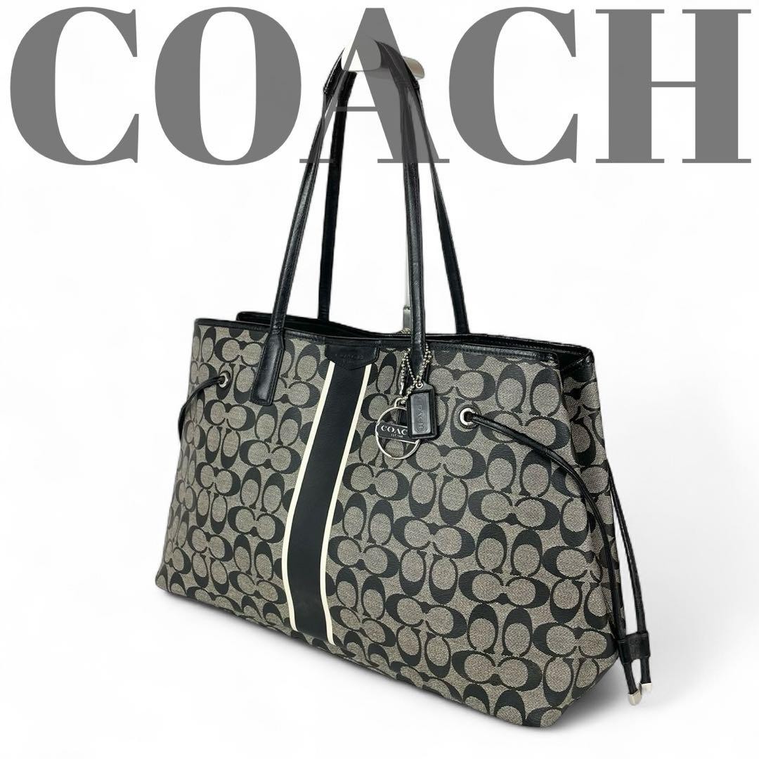Coach Signature PVC Tote Bag in Black Style G05223234 Authentic