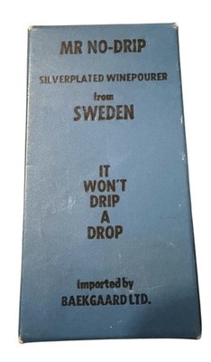 Vintage Baekgaard Mr No Drip Wine Pourer Original Box Sweden