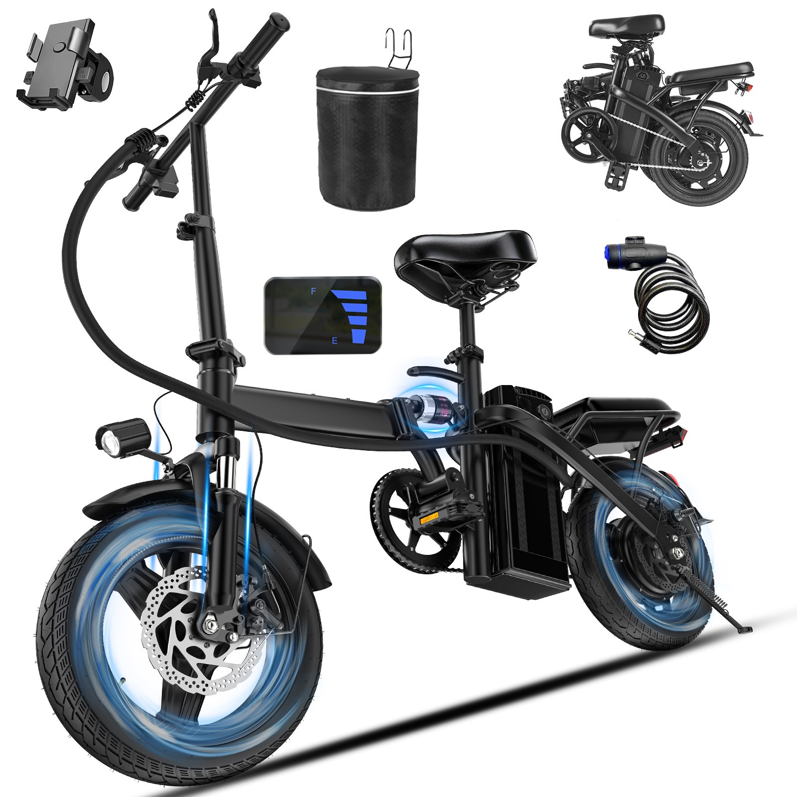 Folding Electric Bike for Adults and Teens 560W Motor 24MPH 