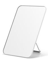 White Desk Makeup Mirror 8x5 Inch Table Foldable Stand Hanging Hole Cosmetic