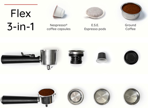 Flex Macchina da espresso 3 in 1 con pompa da 20 bar e controllo della temperatura - Foto 4 di 12