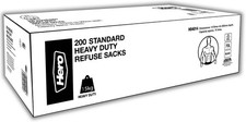 Hero 200 x 70L Heavy Duty Bin Bags Strong Black Recycled Refuse Rubbish Sacks