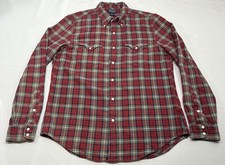 Vintage Polo Jeans Co Large Red Plaid Flannel Pearl Snap Shirt Ralph Lauren Read