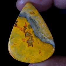 43.80 Cts Natural Bumblebee Jasper Pear Shape Cabochon Loose Gemstone
