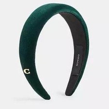 Coach Velvet Headband- Green