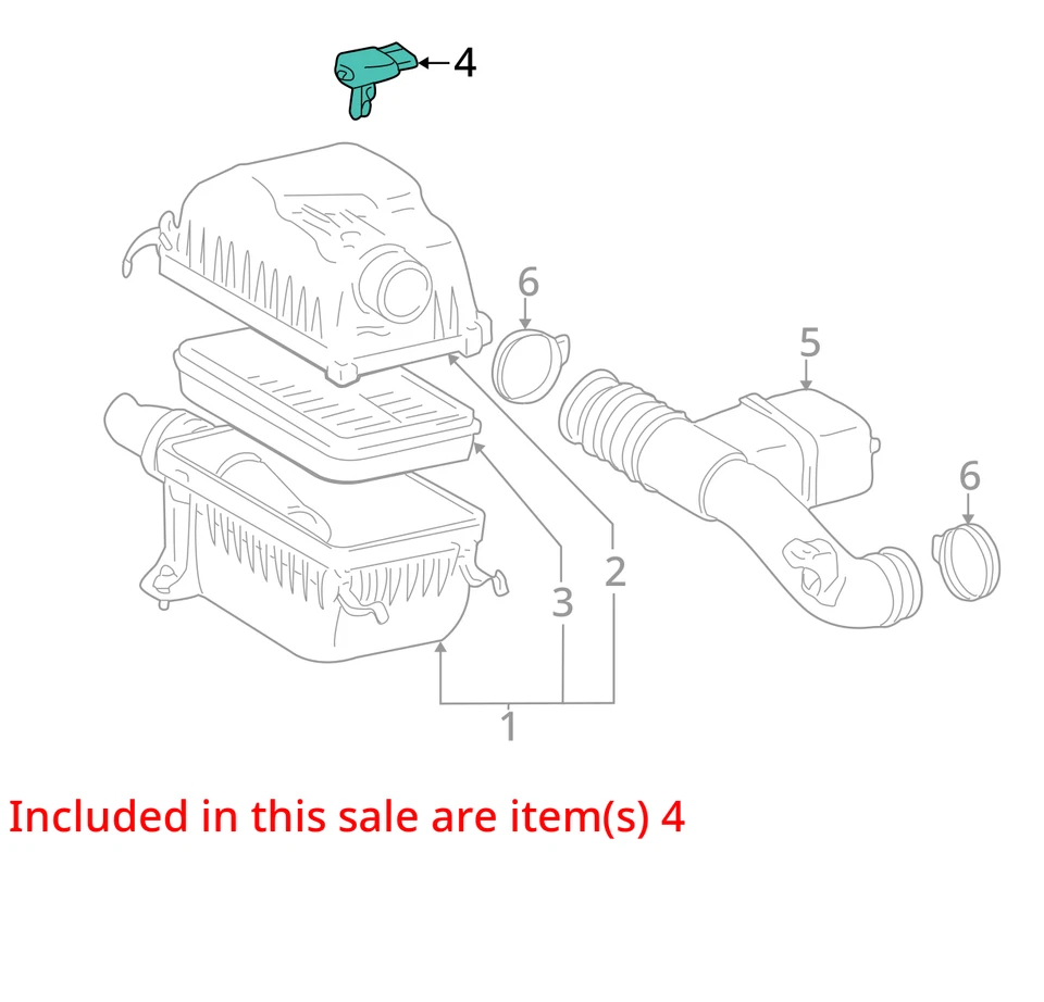 Sensor medidor de flujo de aire másico Toyota Tundra 2002 MAF OEM 29 k millas - LKQ411703702 Foto 4 de 4