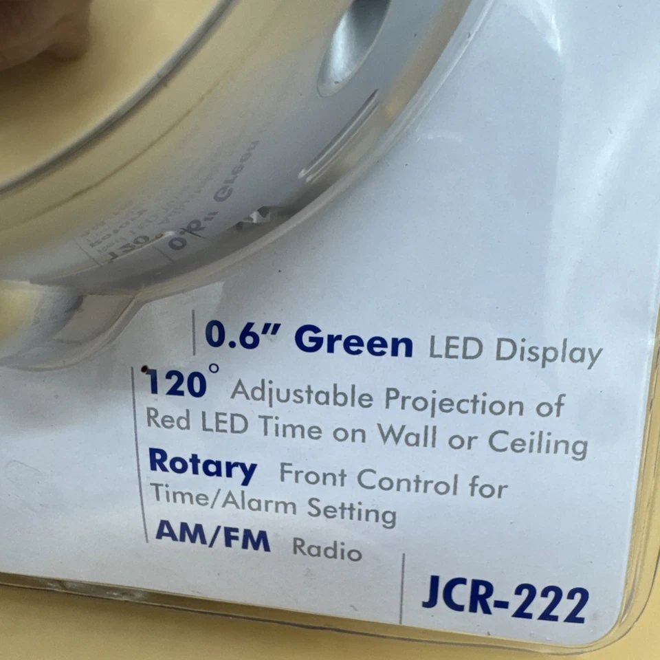 Jensen am/fm projection clock radio, in original plastic JCR-222 NEW IN BOX - Image 4 of 4