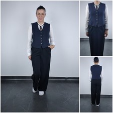 Womens Waistcoat Small Size US 6 EU 36 Dark Blue Formal Dress Vest