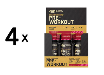 4 x Optimum Nutrition Gold Standard Pre-Workout Shot (12x60ml) (32,97 EUR/L)