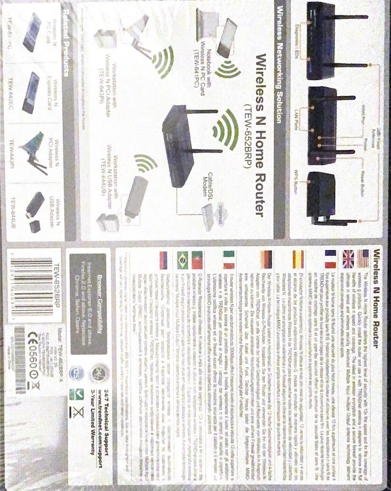 TRENDnet TEW-652BRP 300 Mbps 4-Port 10/100 Wireless N Router - Image 3 of 4