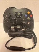 OEM OG Original Xbox Black S Type Controller w/ Breakaway Cable - Tested