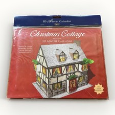 VTG Caspari CHRISTMAS Cottage 3D Advent Calendar Reusable Paper